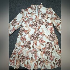 Avara Paisley and Floral Fall Dress Women’s S Cotton Thanksgiving Babydoll